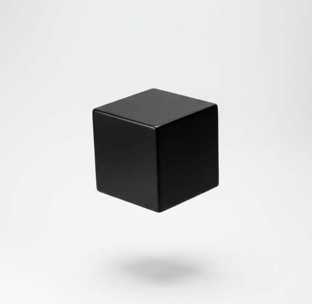 Black Minimalist Cube Vase