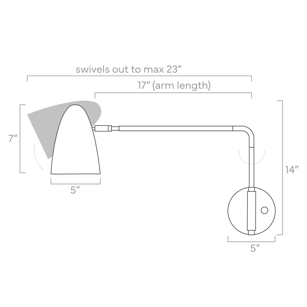 Color Boom Swing Arm Sconce - 17" Arm