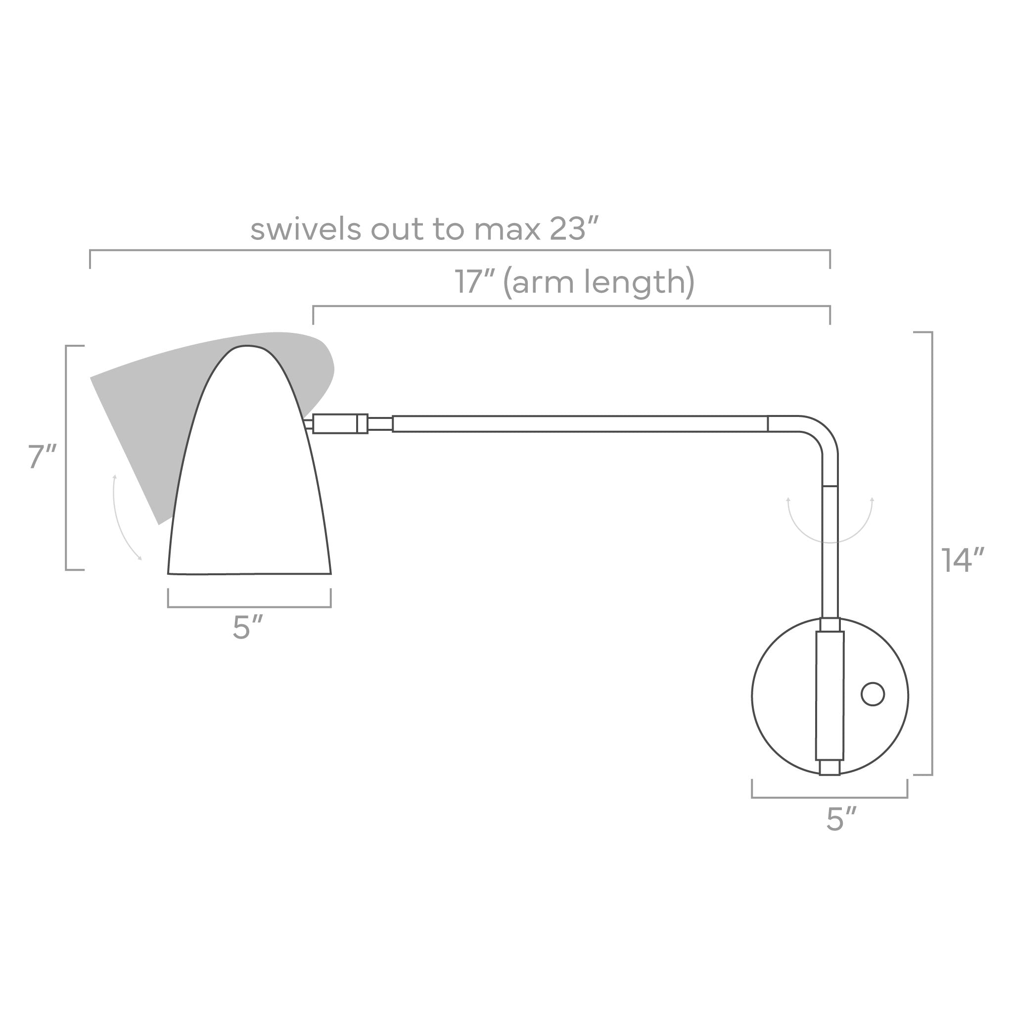 Color Boom Swing Arm Sconce - 17" Arm