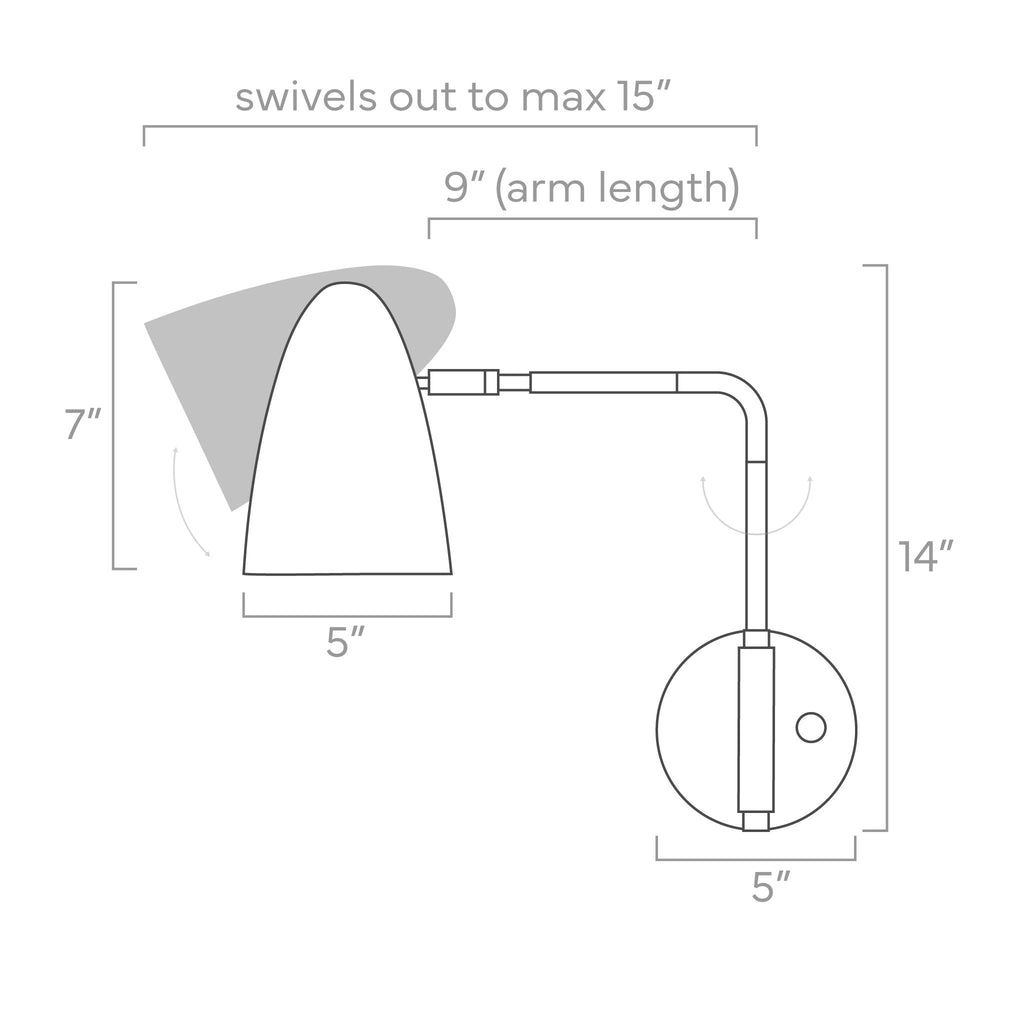 Color Boom Swing Arm Sconce - 9" Arm