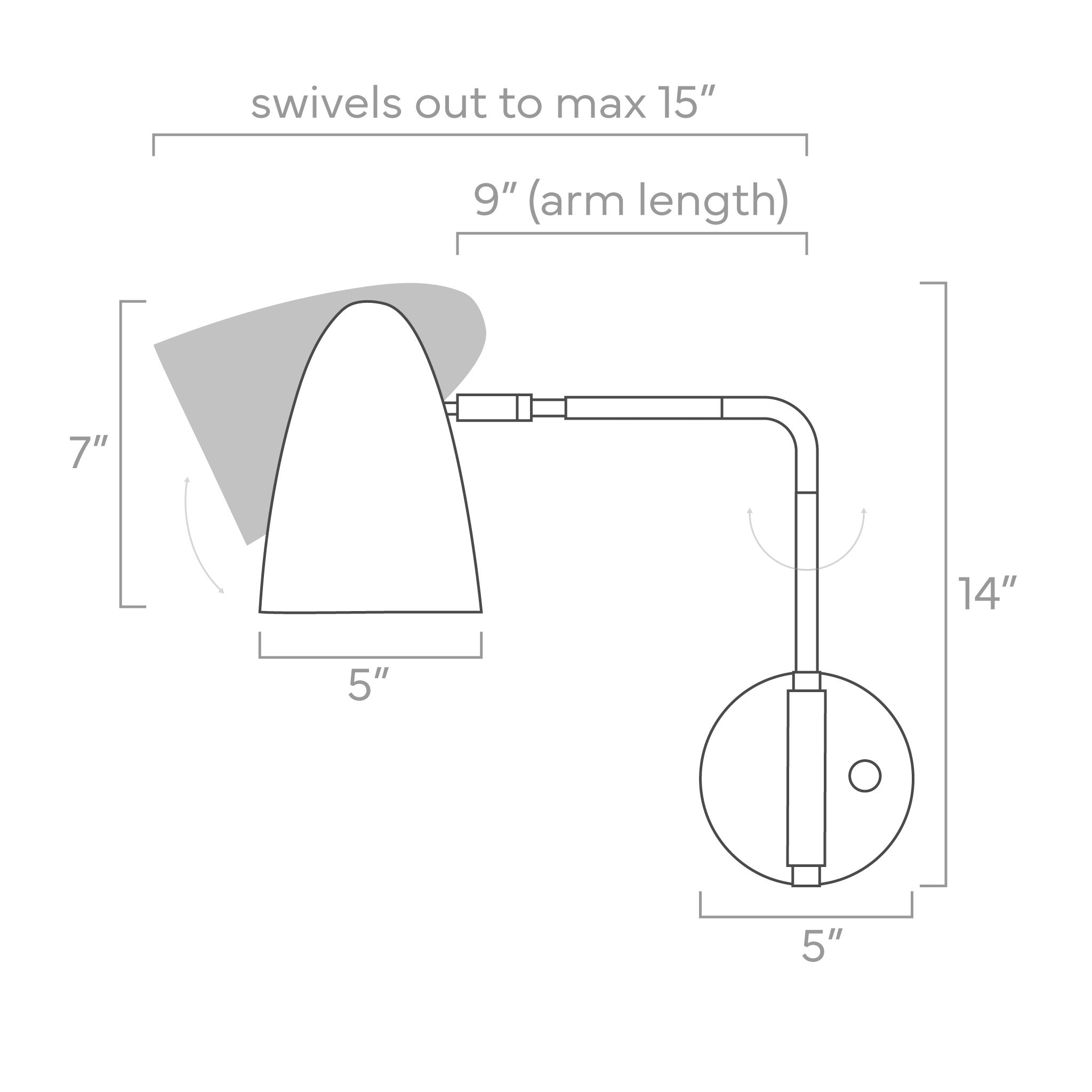 Color Boom Swing Arm Sconce - 9" Arm