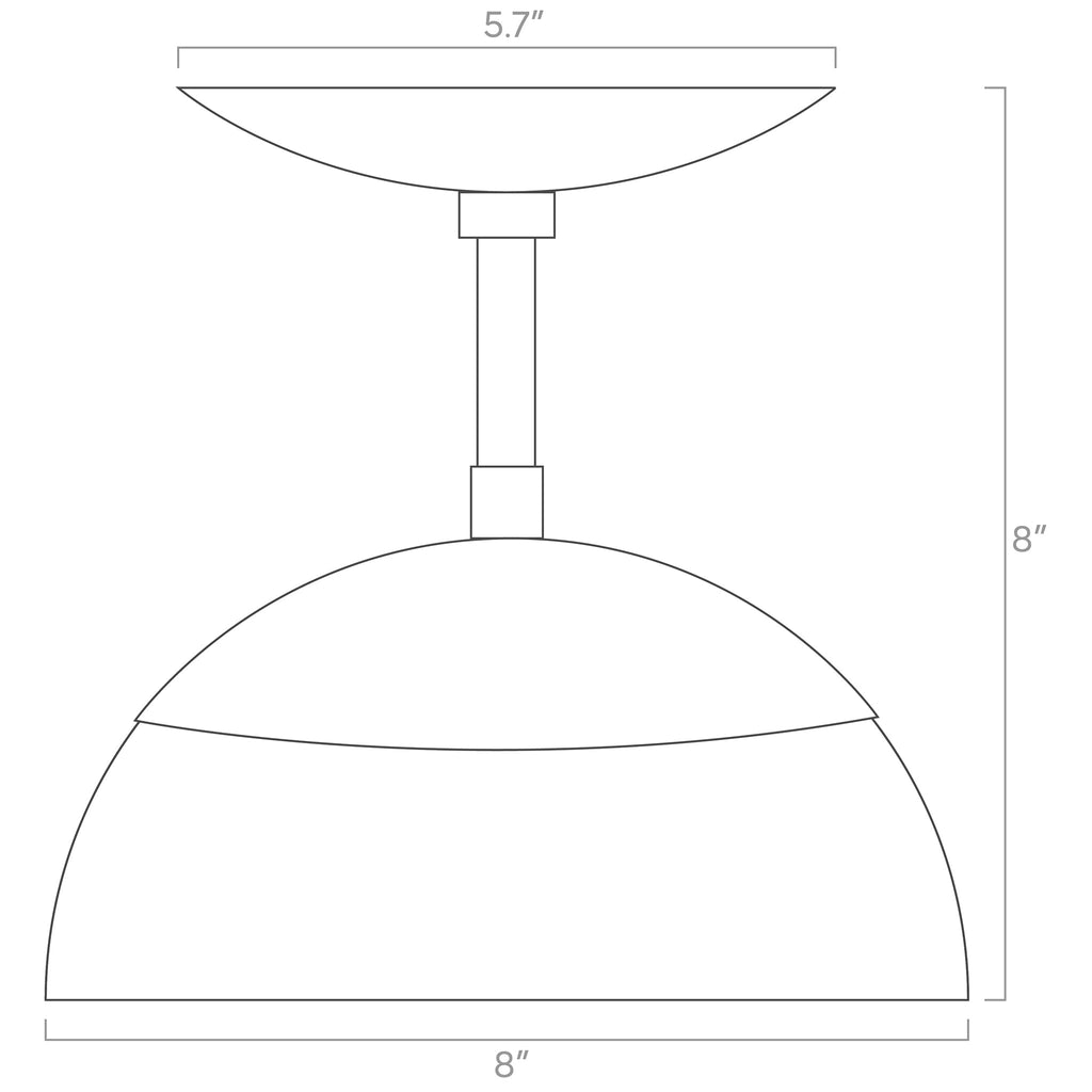 Color Cadbury Flush Mount 8"
