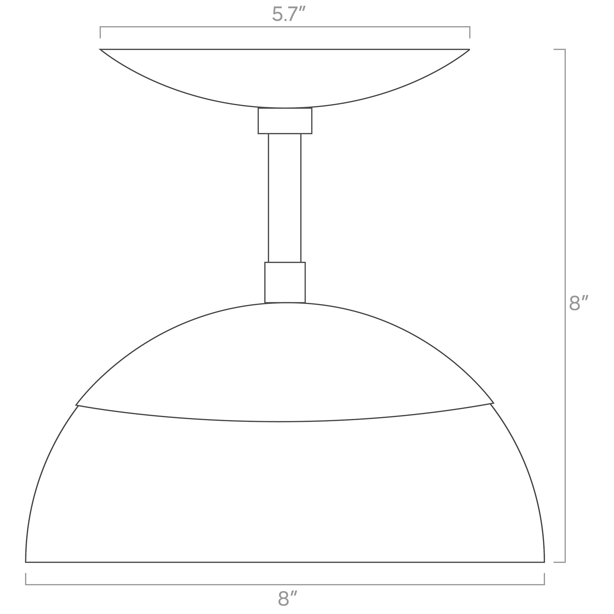 Color Cadbury Flush Mount 8"